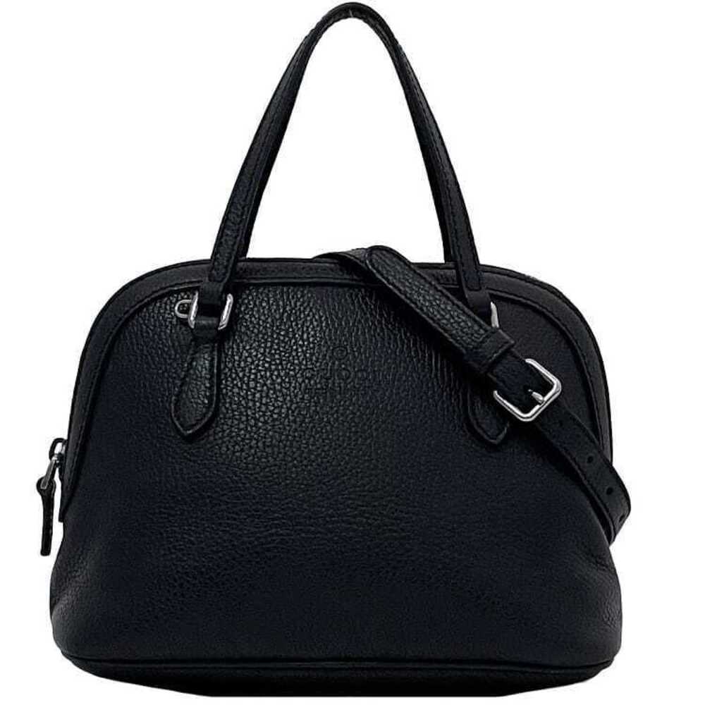 Gucci Bag Black Leather Crossbody Zipper Handbag One Logo Shoulder